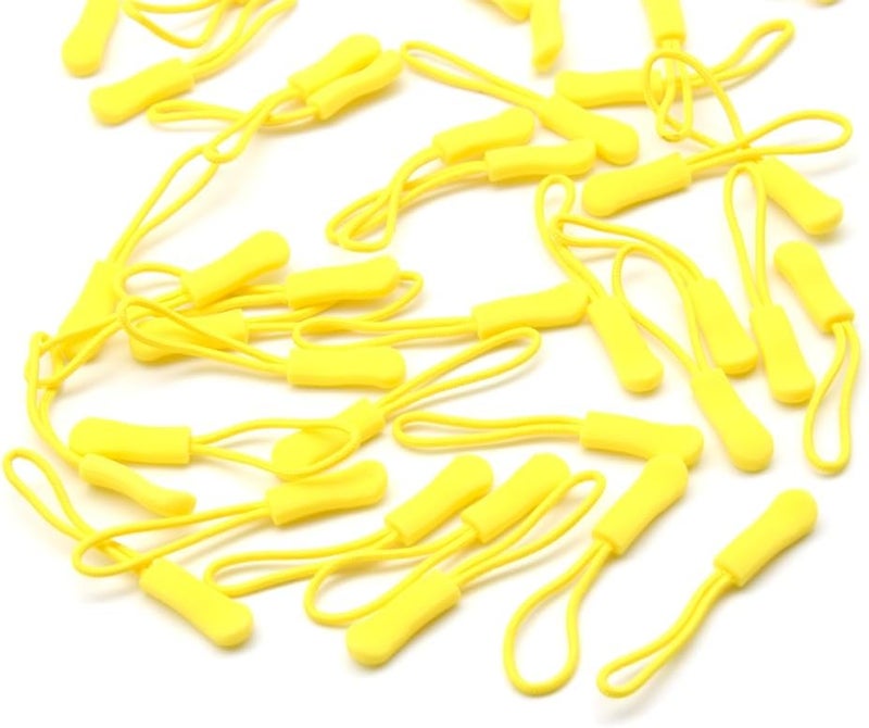 Ruidee 50 Pieces Zipper Pulls Zipper Tabs Zipper Pull Cord Extender Replacement Zipper Pulls for Backpacks, Jackets, Luggage, Purses, Handbags（Yellow） - Image 5